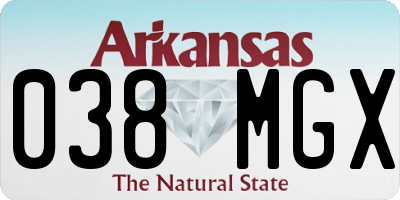 AR license plate 038MGX