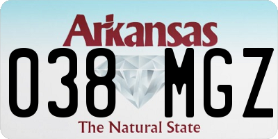 AR license plate 038MGZ