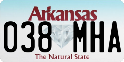 AR license plate 038MHA