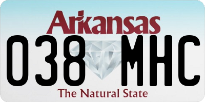 AR license plate 038MHC