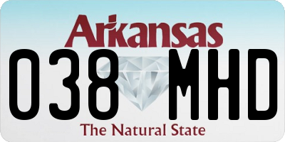 AR license plate 038MHD