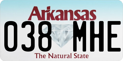 AR license plate 038MHE
