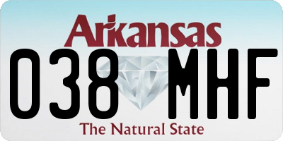 AR license plate 038MHF