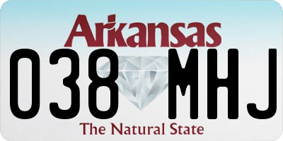 AR license plate 038MHJ