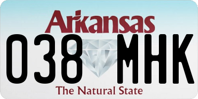 AR license plate 038MHK
