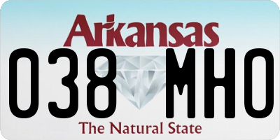 AR license plate 038MHO