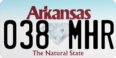 AR license plate 038MHR