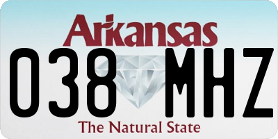 AR license plate 038MHZ