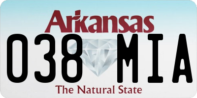 AR license plate 038MIA