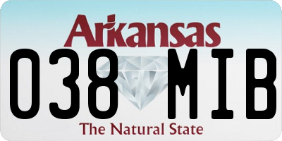 AR license plate 038MIB