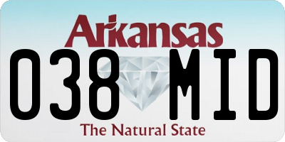 AR license plate 038MID