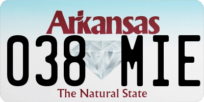 AR license plate 038MIE