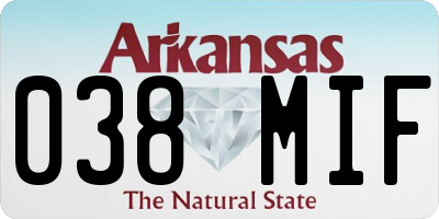 AR license plate 038MIF