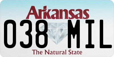 AR license plate 038MIL
