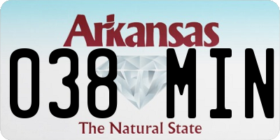 AR license plate 038MIN