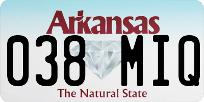 AR license plate 038MIQ