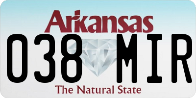 AR license plate 038MIR