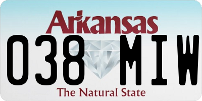 AR license plate 038MIW