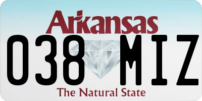 AR license plate 038MIZ