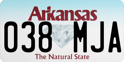 AR license plate 038MJA