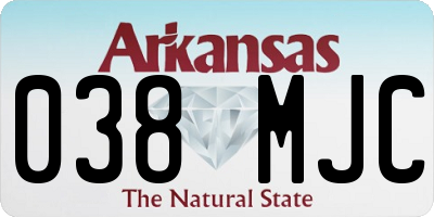 AR license plate 038MJC