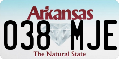 AR license plate 038MJE