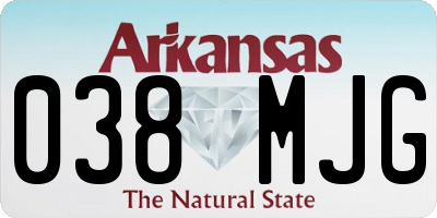 AR license plate 038MJG