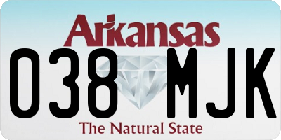 AR license plate 038MJK