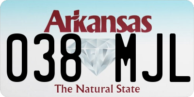 AR license plate 038MJL