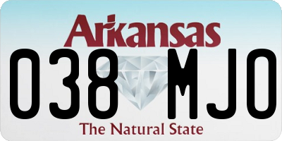AR license plate 038MJO