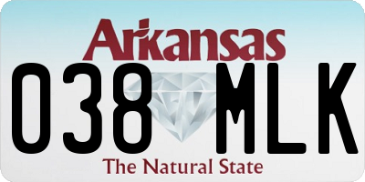 AR license plate 038MLK