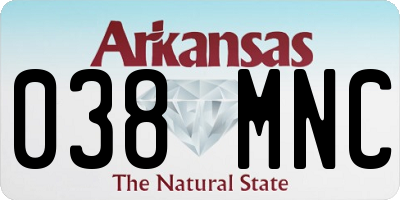 AR license plate 038MNC