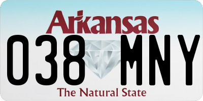 AR license plate 038MNY