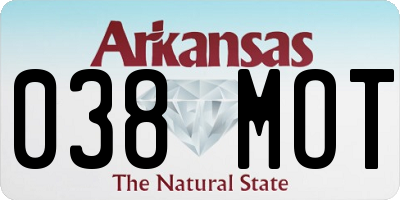 AR license plate 038MOT