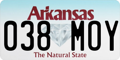 AR license plate 038MOY