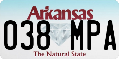AR license plate 038MPA