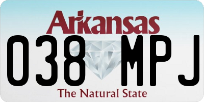 AR license plate 038MPJ