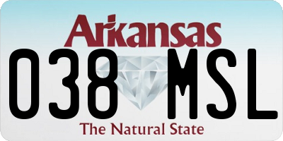 AR license plate 038MSL