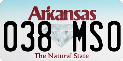 AR license plate 038MSO