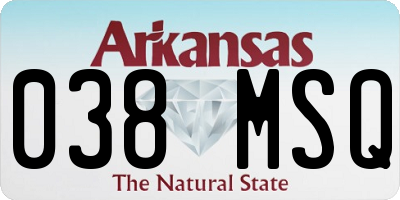 AR license plate 038MSQ