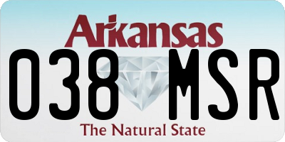 AR license plate 038MSR