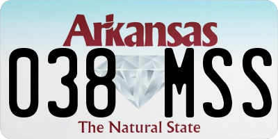 AR license plate 038MSS