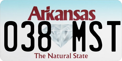 AR license plate 038MST