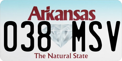 AR license plate 038MSV