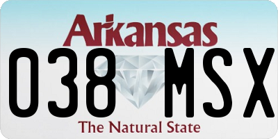 AR license plate 038MSX