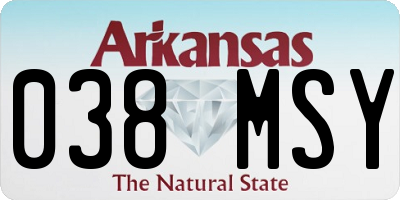 AR license plate 038MSY
