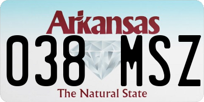 AR license plate 038MSZ