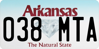 AR license plate 038MTA