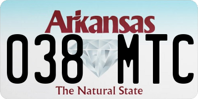 AR license plate 038MTC