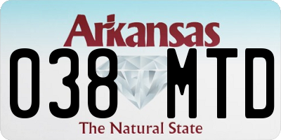 AR license plate 038MTD